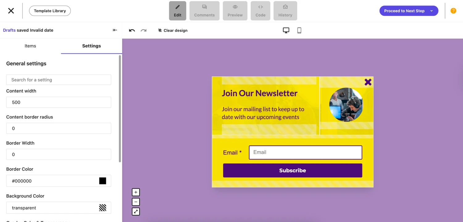 Workspace of Moosend