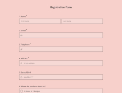 Vorlage für das Online-Registrierungsformular