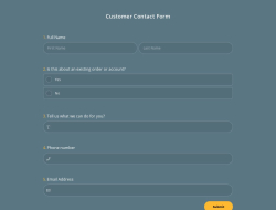 Customer Contact Form Template