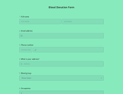 Modelo de Formulário de Doação de Sangue