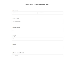 Organ And Tissue Donation Form Template
