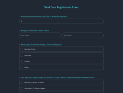 Child Care Registration Form Template