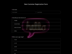 Modelo de Formulário de Registro de Novo Cliente
