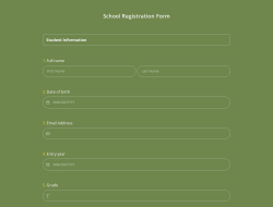 School Registration Form Template