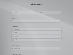 Daily Report Form Template