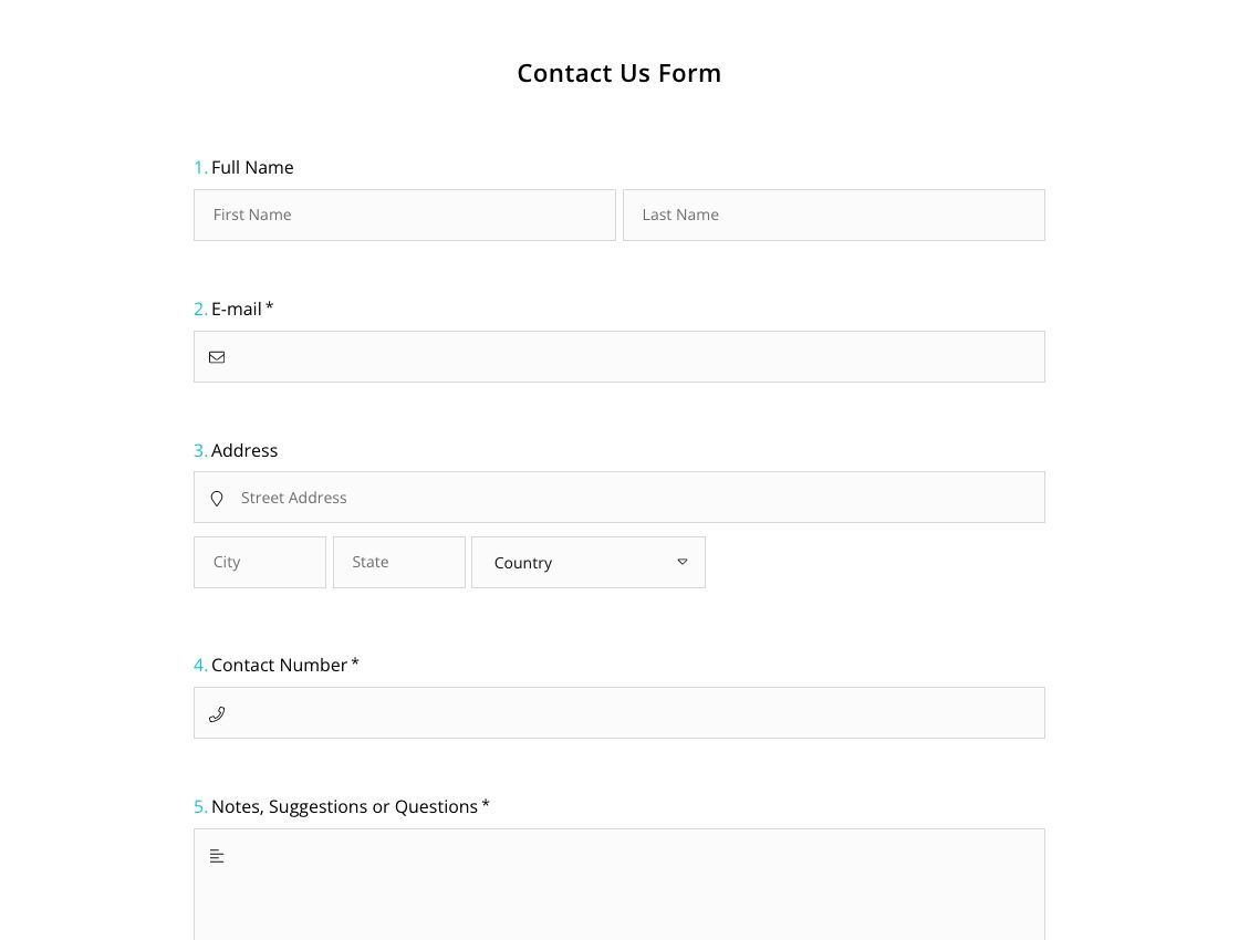 Contact Us Form Template