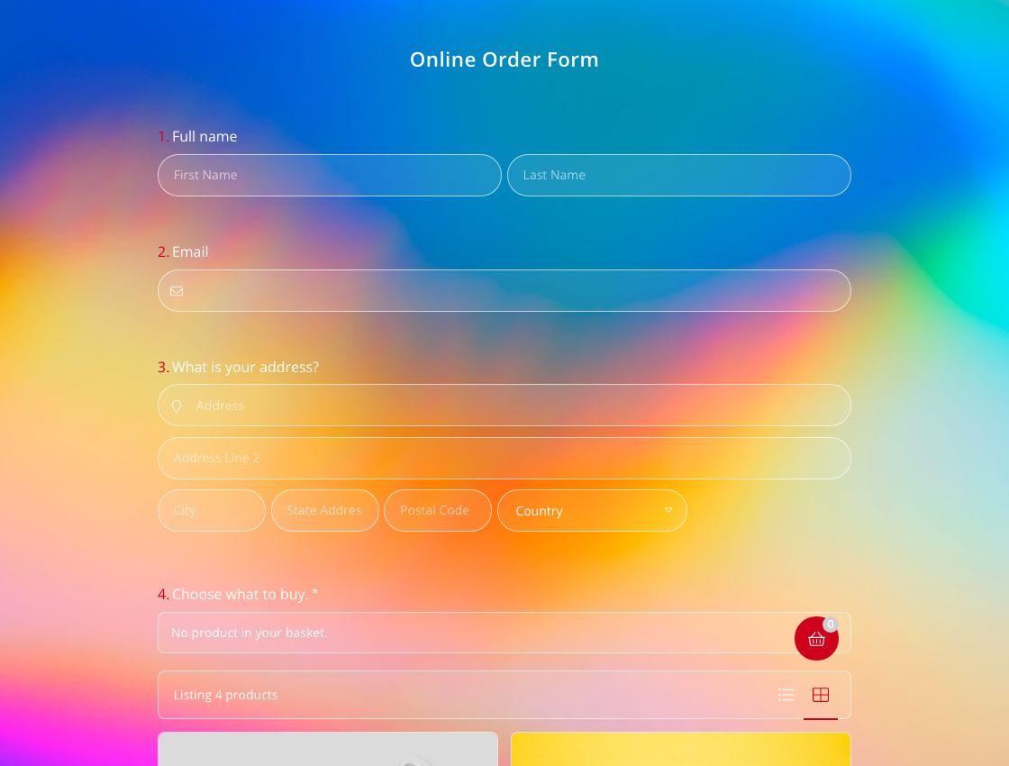 Instagram Order Form Template