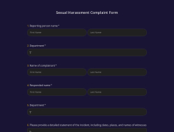 Sexual Harassment Complaint Form Template