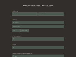 Employee Harassment Complaint Form Template