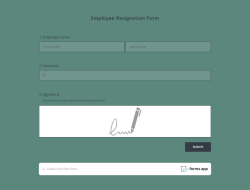 Employee Resignation Form Template