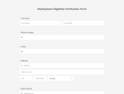Formulário de Verificação de Elegibilidade de Emprego