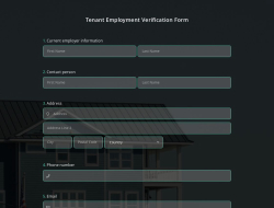 Tenant Employment Verification Form Template