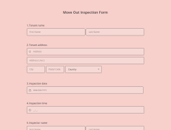 Move Out Inspection Form Template