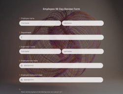 Employee 90-Day Review Form Template