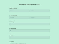 Employment Reference Check Form Template