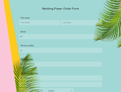 Wedding Flower Order Form