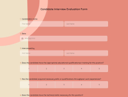 Candidate Interview Evaluation Form