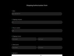 Shipping Authorization Form