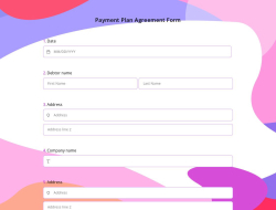 Online Payment Plan Agreement Form
