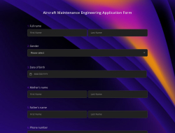 Aircraft Maintenance Engineering Application Form