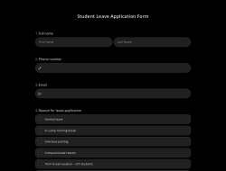 Student Leave Application Form