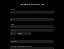Flight Attendant Job Application Form