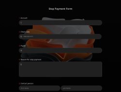 Stop Payment Form
