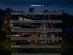 Villa Booking Form