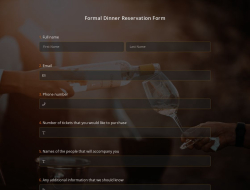 Formal Dinner Reservation Form