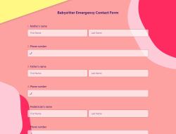 Babysitter Emergency Contact Form