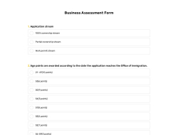 Business Assessment Form