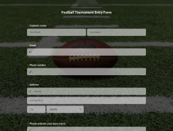 Football Tournament Entry Form