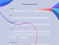 Itinerary Assistance Form 