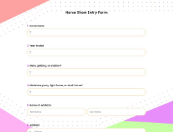 Horse Show Entry Form