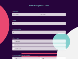 Event Management Form 