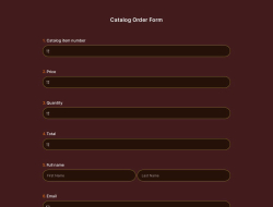 Catalog Order Form