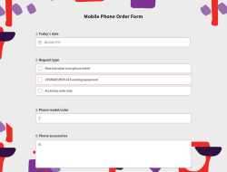Mobile Phone Order Form