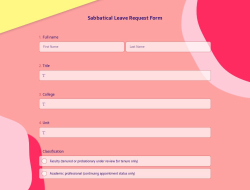Sabbatical Leave Request Form 