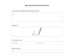 Agricultural Tax Exemption Form 