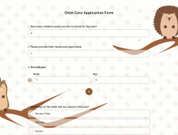 Child Care Application Form