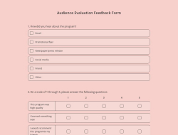 Audience Evaluation Feedback Form