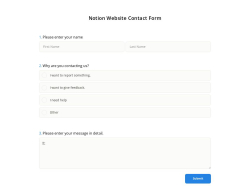 Notion Website Contact Form