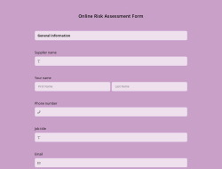 Online Risk Assessment Form