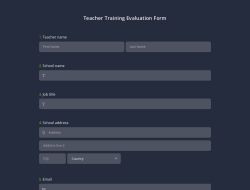 Teacher Training Evaluation Form