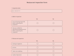 Restaurant Inspection Form
