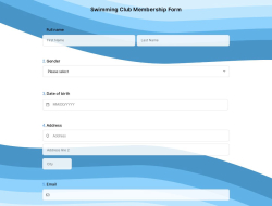 Swimming Club Membership Form