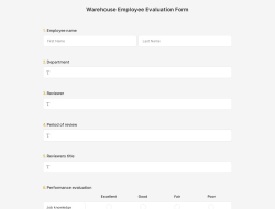 Warehouse Employee Evaluation Form