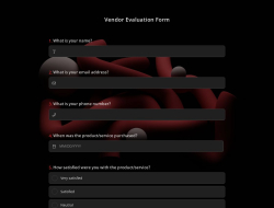 Vendor Evaluation Form