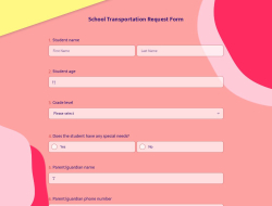 School Transportation Request Form