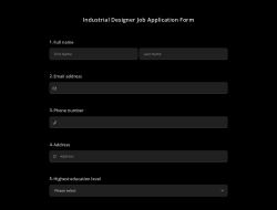 Industrial Designer Job Application Form